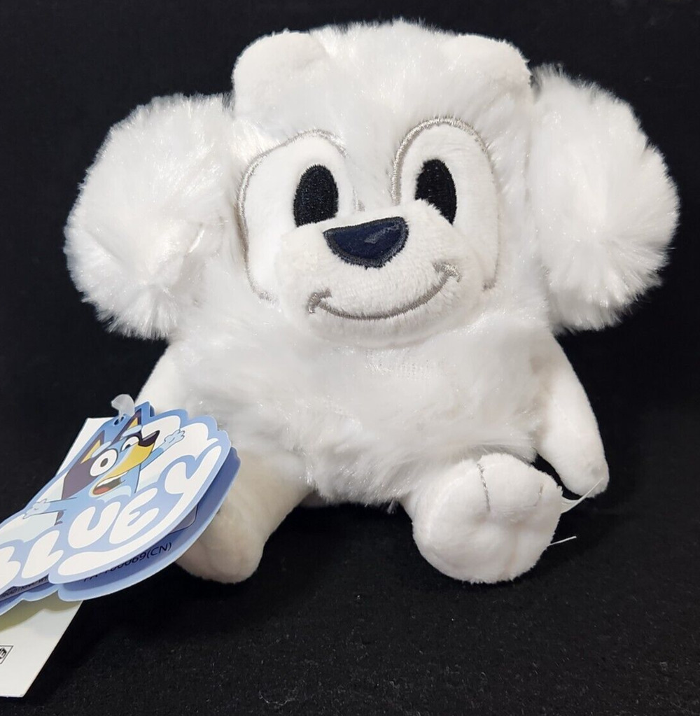 Lila Maltese Bluey Friends Plush TV Dog Cartoon 6" Stuffed Animal Toy White Pup